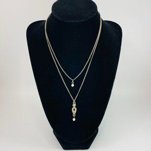 Pearl & Rhinestone Layered Necklace